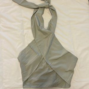 Light moss wrap sleeveless shirt